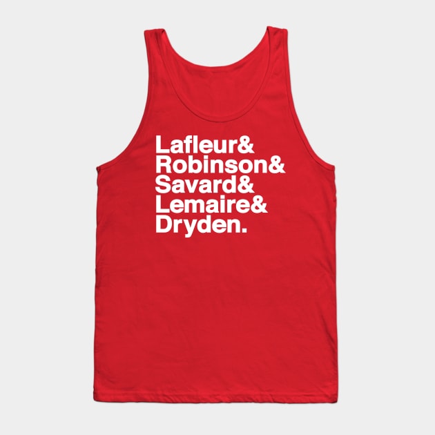 Helvetica 1977 Montreal Canadiens Hockey Tank Top by Carl Cordes